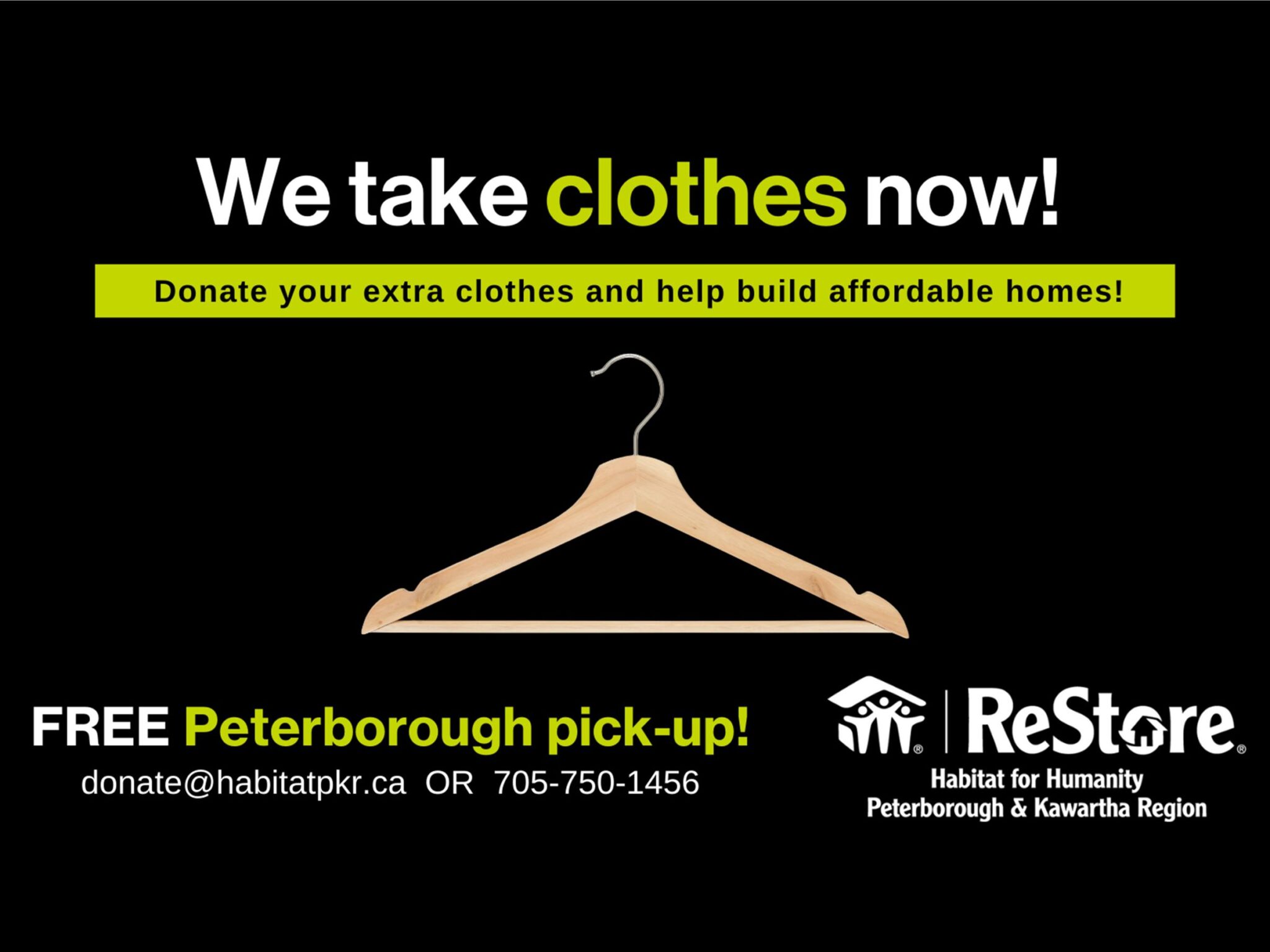 Clothes for Homes Habitat for Humanity Peterborough & Kawartha Region