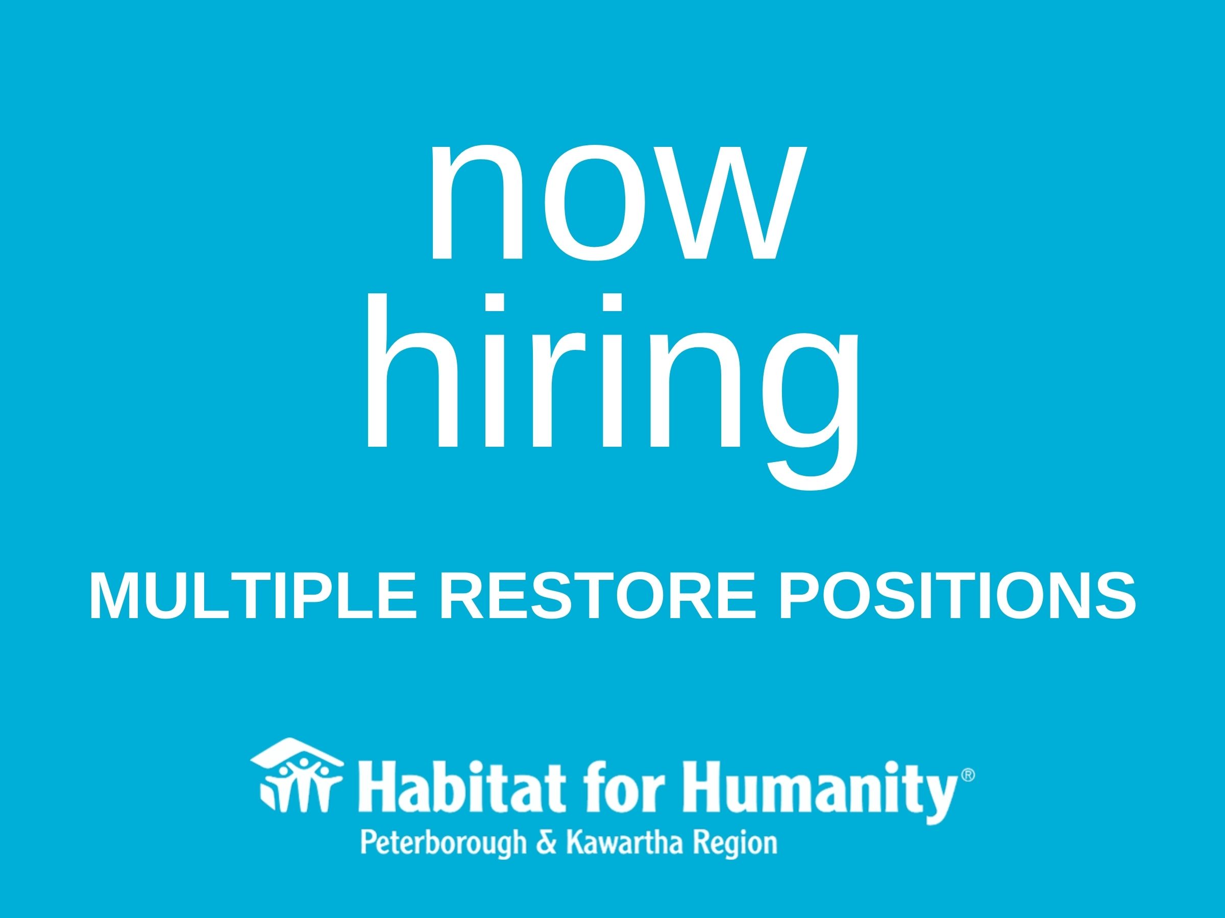 Now hiring multiple ReStore positions