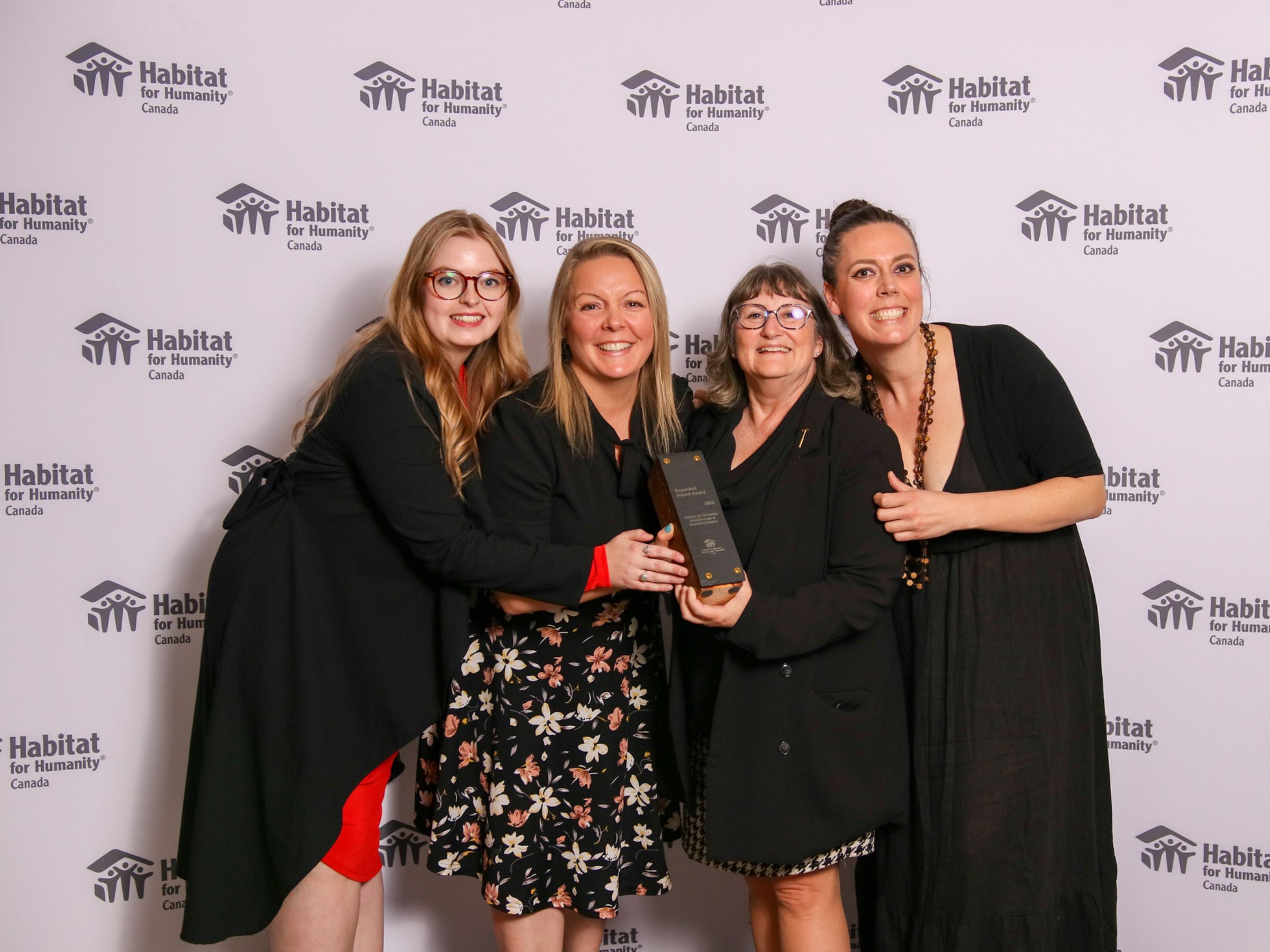 Habitat PKR team poses with the Expanded Impact Award at the Habitat Canada National Conference in Winnipeg Manitoba last May 10-12, 2023