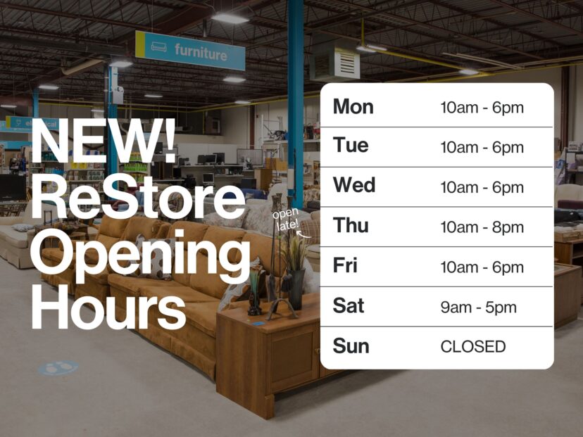 NEW ReStore Opening Hours – Habitat for Humanity | Peterborough ...